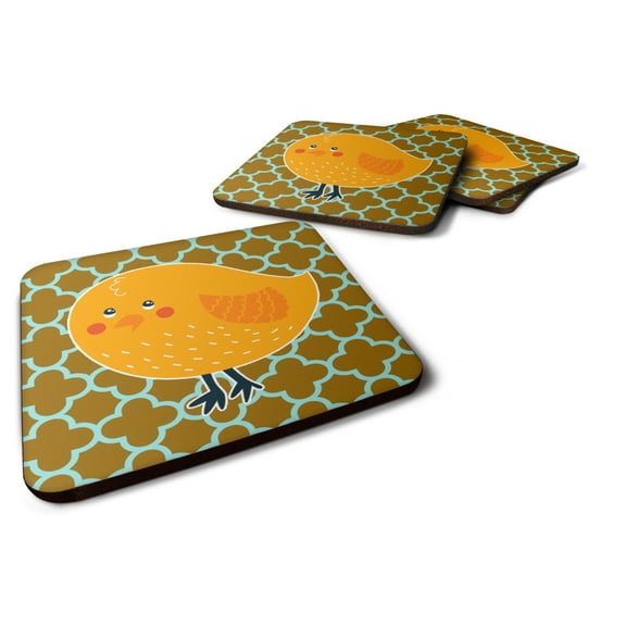Bird on Quatrfoil Foam Coaster Set of 4