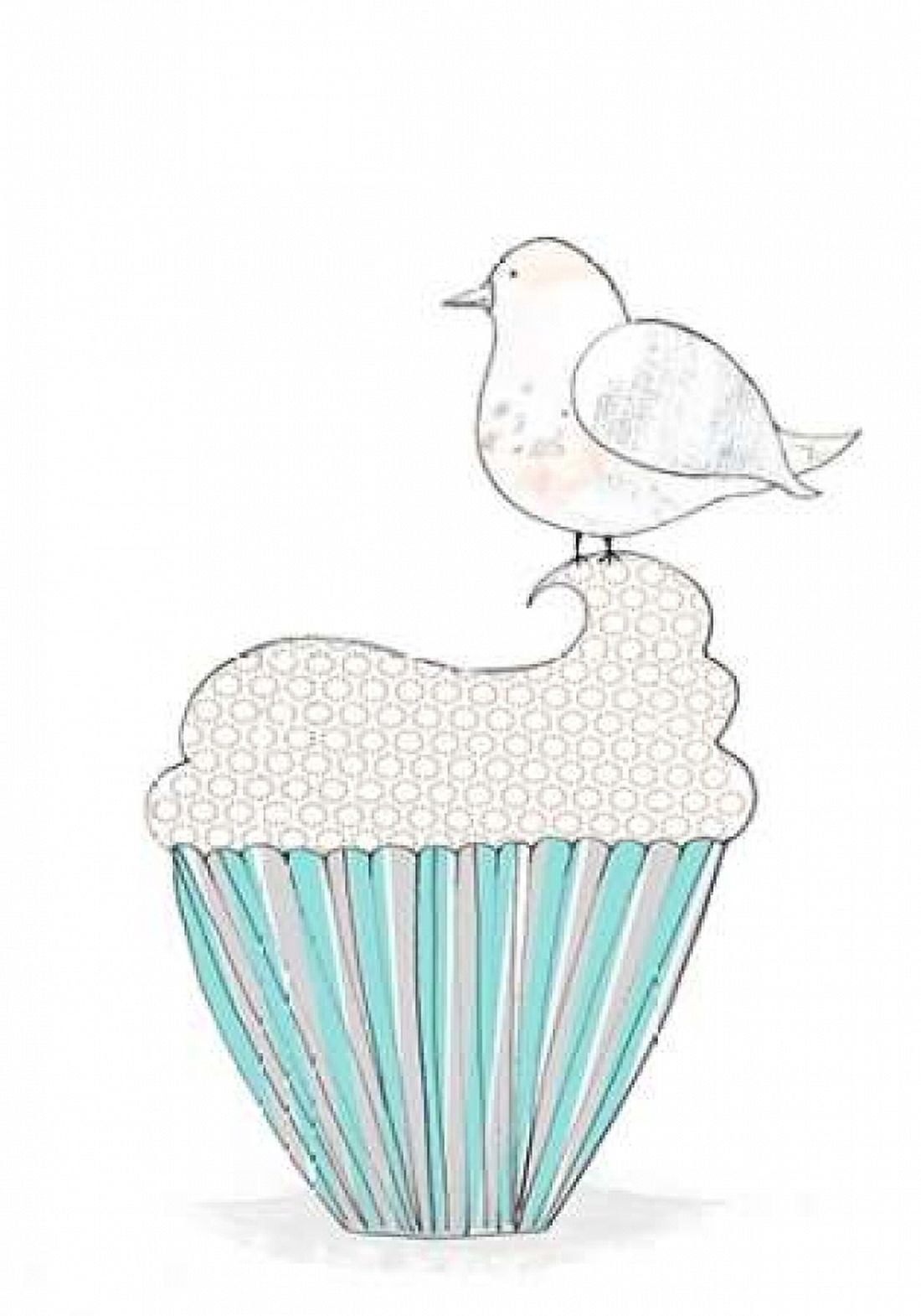 Bird on a Cupcake Canvas Art - Sarah Ogren (20 x 28)