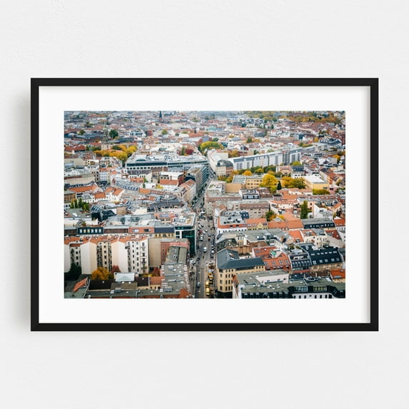 Bird's Eye Berlin - Berlin Germany Photography Black Framed Wall Art Print 24 x 36 inches