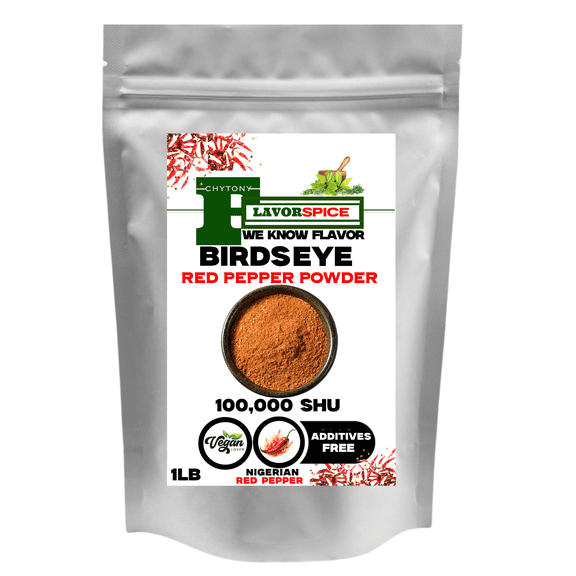 Bird's Eye Chile Pepper Powder 1LB | Nigeria Red Hot Pepper | UP TO 100,000 SHU | Kick Of Medium-High Heat With A Significant Flavor