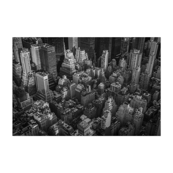 Bird's Eye Midtown 02 B&W - Manhattan New York Photography City Skyline Black and White Architecture Street Photography Modern Art Unframed Wall Art Print 4 x 6 inches