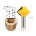 thumbnail image 1 of Bird's Mouth Glue Joint Router Bit - 8 Sided - 1/2" Shank - Yonico 15138, 1 of 3