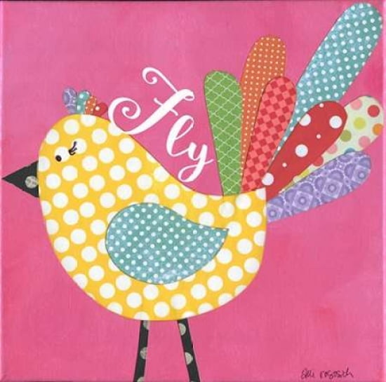 Bird with Words Canvas Art - Alli Rogosich (24 x 24)