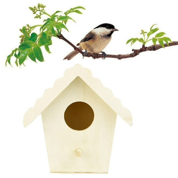 BirdHouses for Outside with Pole, Wood Birdhouse for Outdoors Hanging Garden Patio Decorative for Swallow Sparrow Hummingbird Throstle Outdoor Nesting Box