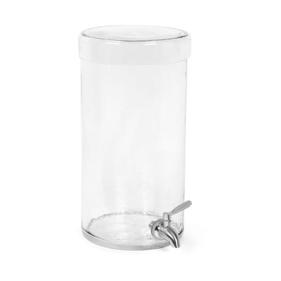 BirdRock Home 1.5 Gallon Beverage Dispenser with Lid - Hammered Glass