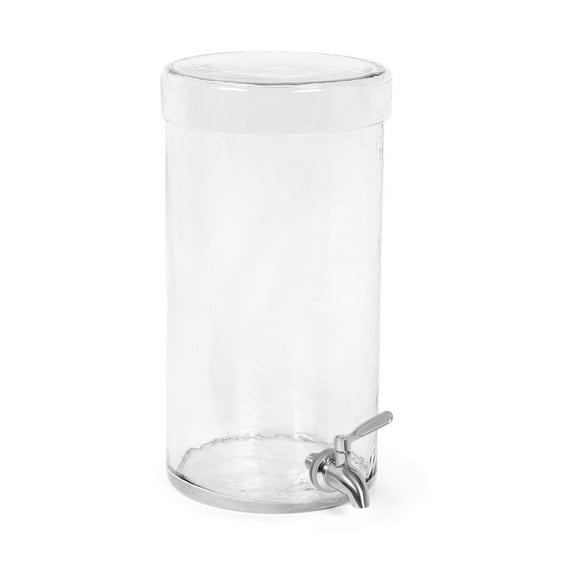 BirdRock Home 1.5 Gallon Beverage Dispenser with Lid - Hammered Glass