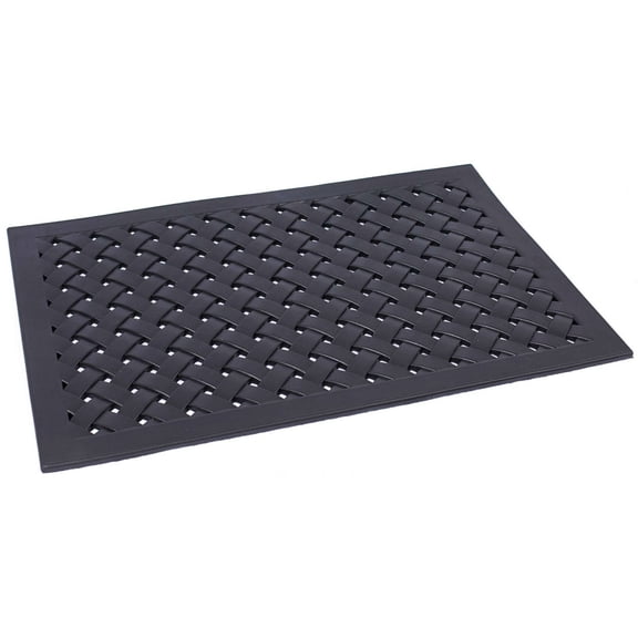 BirdRock Home 24" x 36" Rubber Doormat with Basket Weave Design