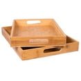 thumbnail image 1 of BirdRock Home 2pc Bamboo Serving Trays Set with Handles, 1 of 8