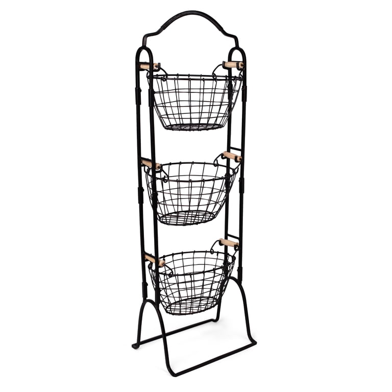 BirdRock Home Kitchen Storage Metal Organizer - 3-Tier Wire Basket BirdRock Home Kitchen Storage Metal Organizer - 3-Tier Wire Basket