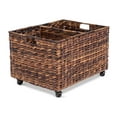 thumbnail image 1 of BirdRock Home Abaca Rolling Storage and Recycling Bin - Espresso, 1 of 7