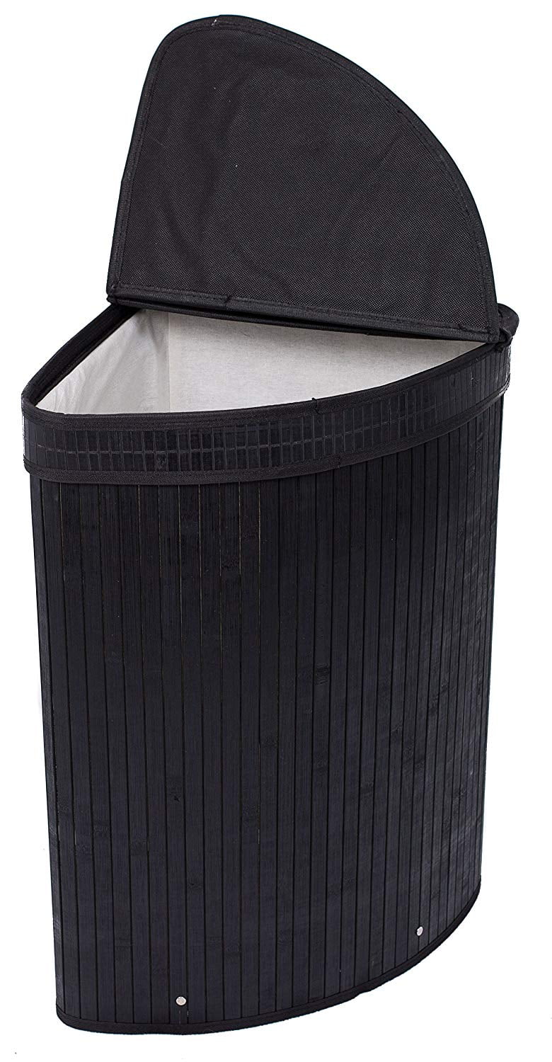 Black corner laundry basket discount