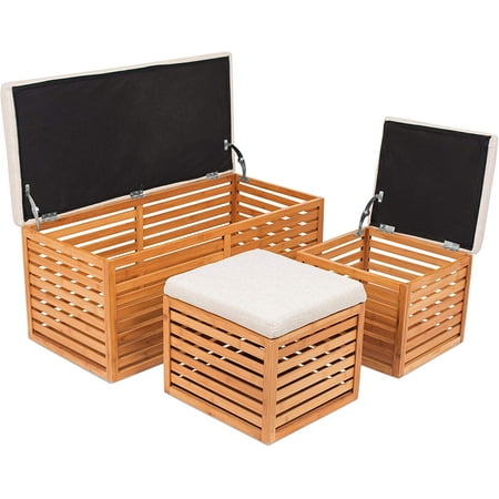 BirdRock Home Bamboo Storage Bench - Storage Box