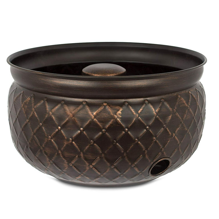BirdRock Home Decorative Water Hose Pot - Open Top - Steel Metal