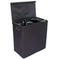 BirdRock Home Double Linen Laundry Hamper with Lid and Removable Liner