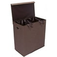 thumbnail image 1 of BirdRock Home Double Linen Laundry Hamper with Lid and Removable Liners - Brown, 1 of 6
