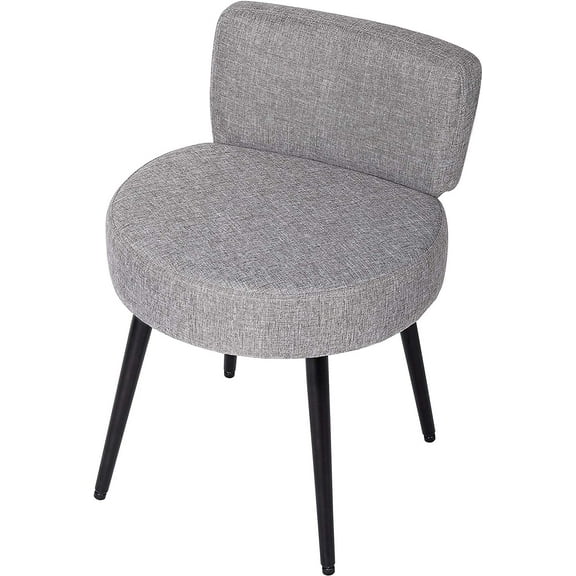 BirdRock Home Linen Chair with Back - Grey