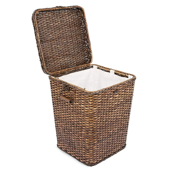 BirdRock Home Rattan Peel Hamper with Lid