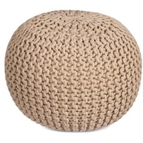 BirdRock Home Round Pouf Foot Stool Ottoman - Natural