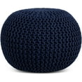 thumbnail image 1 of BirdRock Home Round Pouf Foot Stool Ottoman - Navy, 1 of 7