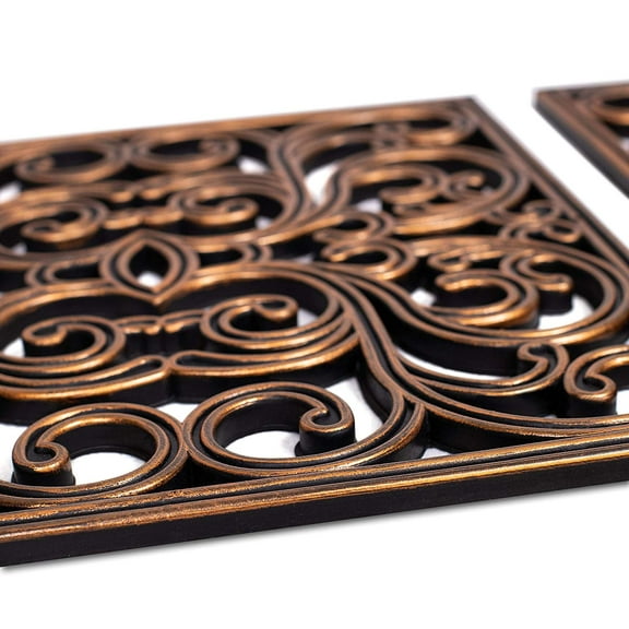 BirdRock Home Rubber Stepping Stone Tiles - 15 x 15" - Set of 3 - Copper