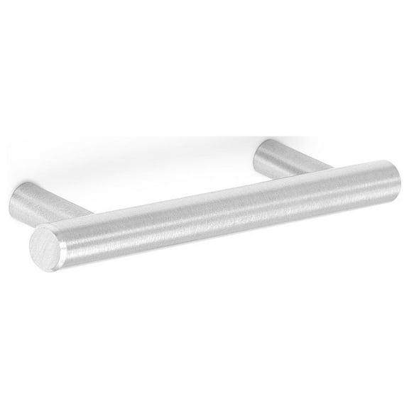 BirdRock Home Simple Modern Rounded T-Bar Handle - Brushed Nickle - 25 Pack