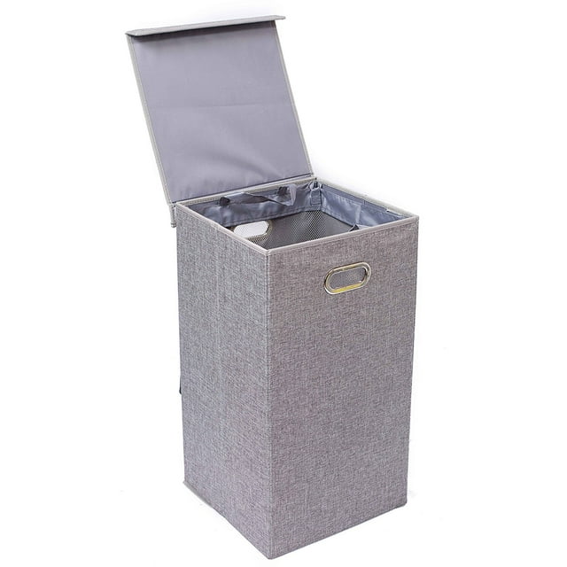 BirdRock Home Single Linen Laundry Hamper with Lid and Removable Liner ...