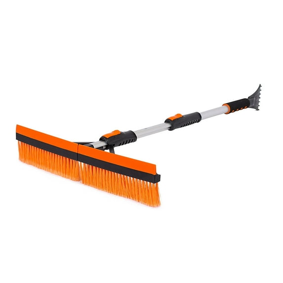 BirdRock Home Snow Moover 46" Extendable Snow Brush with Squeegee & Ice Scraper | Foam Grip | T-Shape Auto Snow Brush | Auto Ice Scraper | Car Truck SUV
