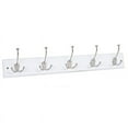 thumbnail image 1 of BirdRock Home Tri Hook Coat Rack - 5 Hooks - Wall Mount Hat Rack - White Finish - Satin Nickel Hooks, 1 of 2