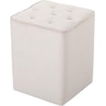 thumbnail image 1 of BirdRock Home Tufted Square Velvet Ottoman Foot Stool - Tan, 1 of 9