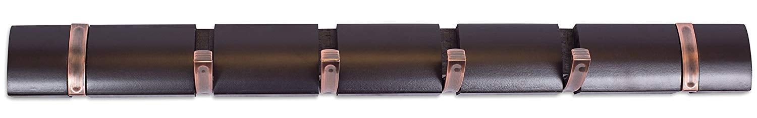 Oil Rubbed Bronze Wall Mounted Coat and Hat Rack with Folding Hooks