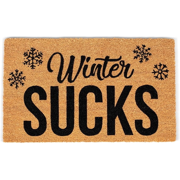 BirdRock Home Winter Sucks Camera Coir Front Door & Entry Doormat - 18" x 30"