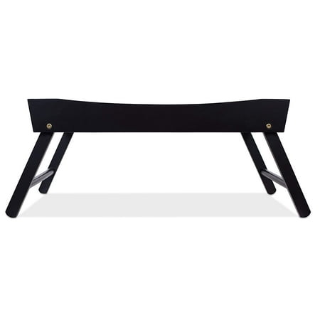 BirdRock Home Wood Bed Tray with Folding Legs - Black