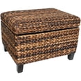 thumbnail image 1 of BirdRock Home Woven Seagrass Storage Ottoman with Safety Hinges, 1 of 2