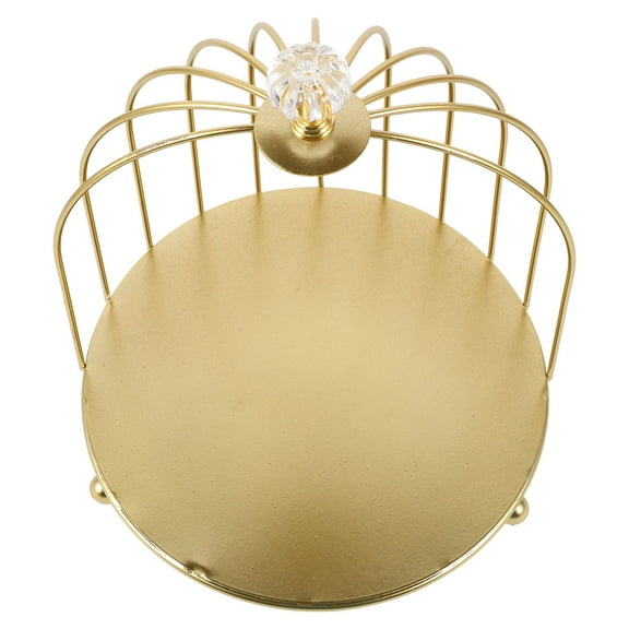 Golden Iron Birdcage Cake Stand for Wedding Events Single Layer Design 7 Inch
