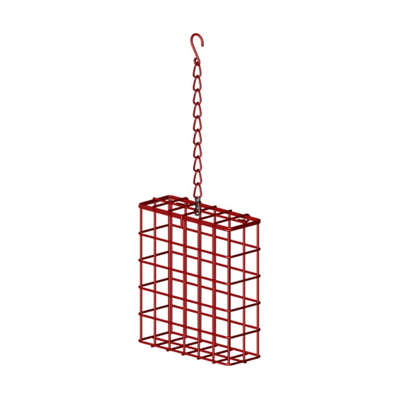 Birdcage Hanging Bird Feeder, Decorative Iron Seed Feeder, Outdoor Garden Hummingbird Feeder, Gift Idea, Tree Ornament(Red)