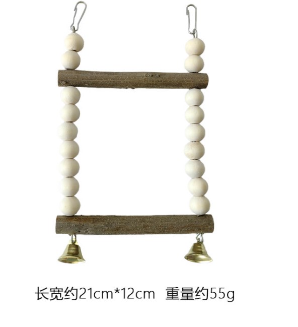 Birdcage Hanging Toy Parrot Wooden Swing Perch Hanging Swing Bird Cage ...