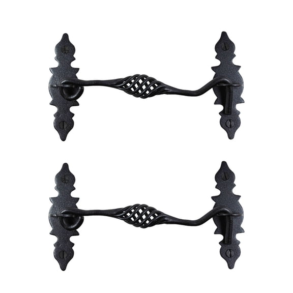 Birdcage Iron Cabin Hook Coating Black 6 1/2 Inch set of 2
