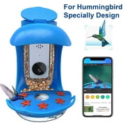 Birddock Smart Bird Feeder with Camera with SD Card, Hummingbird House Bird Feeder Blue