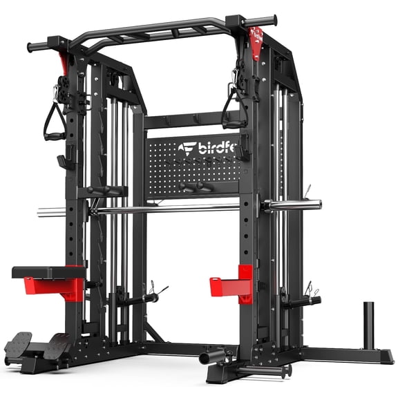 Birdfeel All-Steel Power Cage Rack, 2900 lbs Heavy Duty Home Gym Power Station with J-Hooks, Dip Bars, Landmine & Cable Crossover
