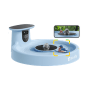 Birdfy Bird Bath with Camera, Solar Powered, Round Pond Fountain, 1080P HD Bird Camera Auto Capture Bird Bath Videos, Blue