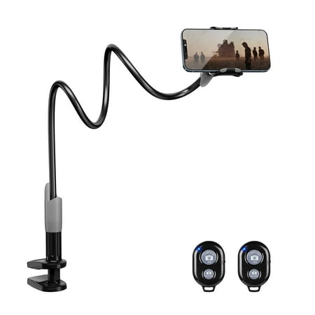 Birdfy Gooseneck Phone Stand for Bed Lazy Bracket, Mount for Filming with Wireless Remote, Photo Kit