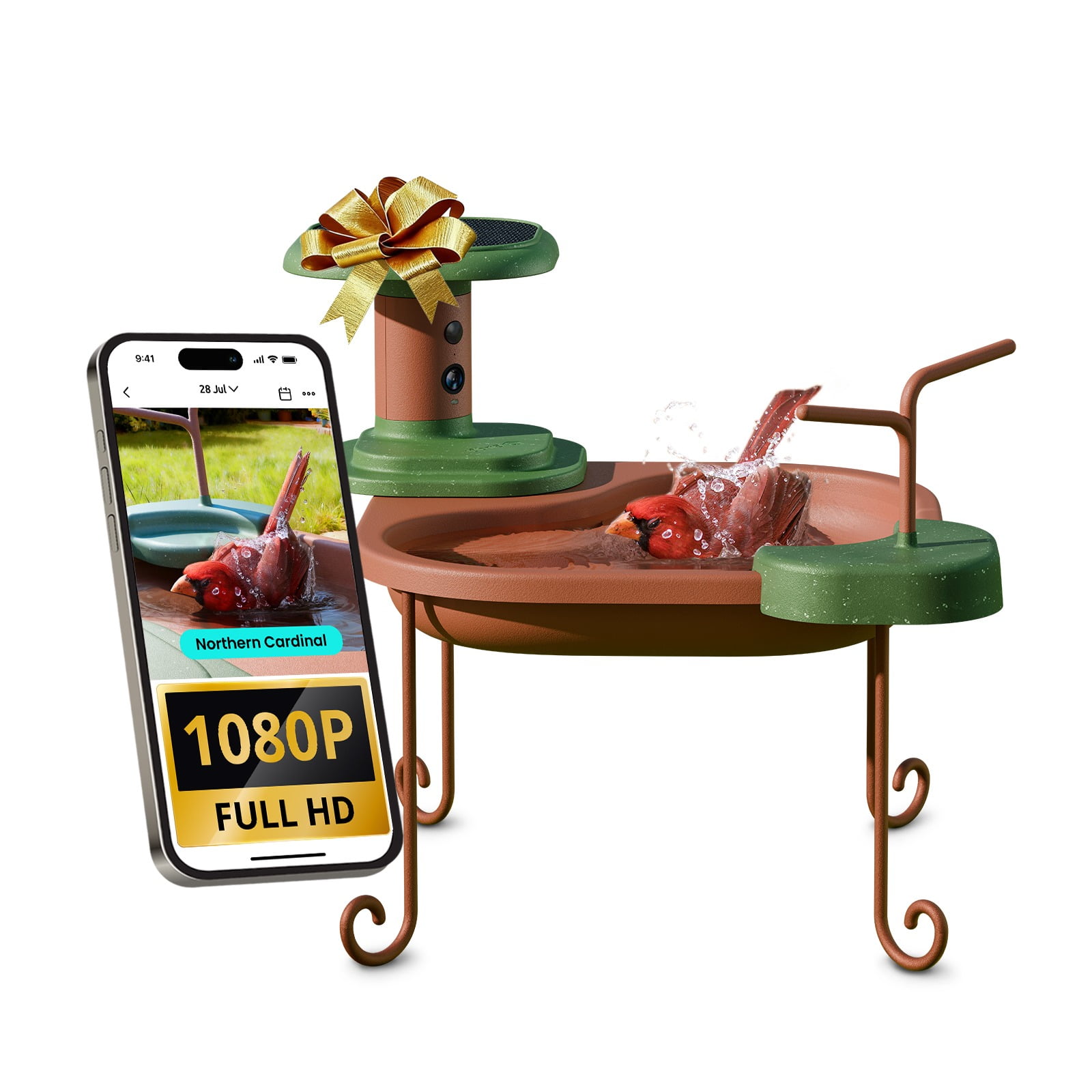 Birdfy Smart Bird Bath with Camera Solar Powered, AI Identify, Live View, Instant Notify, Ideal Gift for Bird Lovers