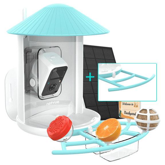 Birdfy Smart Bird Feeder with Camera, 1080P Wide-Angle Camera for Real-Time Bird watching, Pro DIY Add-ons Hummingbird Feeder Suet Ball Jelly Feeder for All Birds
