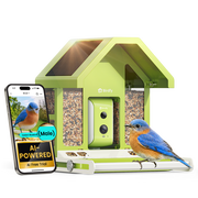 Birdfy Smart Bird Feeder with Camera, Solar Powered & 9000mAh Battery, Metal Design with 2.5L Capacity, AI Bird ID, Perfect Gift for Bird Lovers, Garden Green