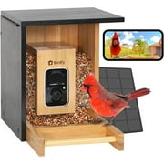 Birdfy Smart Bird Feeder with Camera, High-End Bamboo, Mini in Size, Solar Powered, Auto Capture Birds & Notify in Time, Powerful AI Recognition, Ideal Gift Present