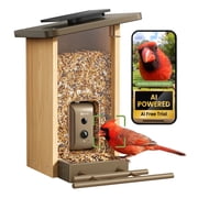 Birdfy Bird Feeder with Camera, Smart Bird Feeder Upgraded with Metal Protection, Bird Feeder Camera with Solar Panel, AI Recognition, Perfect Gift, Mocha