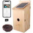thumbnail image 1 of Birdhouse Camera, Birdhouse with 1080P HD Camera Wireless - 2.4G WiFi & App Notify Solar Powered Smart Birdhouse with Nest Auto Capture Photo & Video, Waterproof Wooden Birdhouse for Wild Bird Lovers, 1 of 8