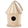 thumbnail image 1 of Birdhouse Nesting Box Wooden Bird House DIY Natural Wooden Round Shaped Hanging Bird For Outdoor Garden, 1 of 8