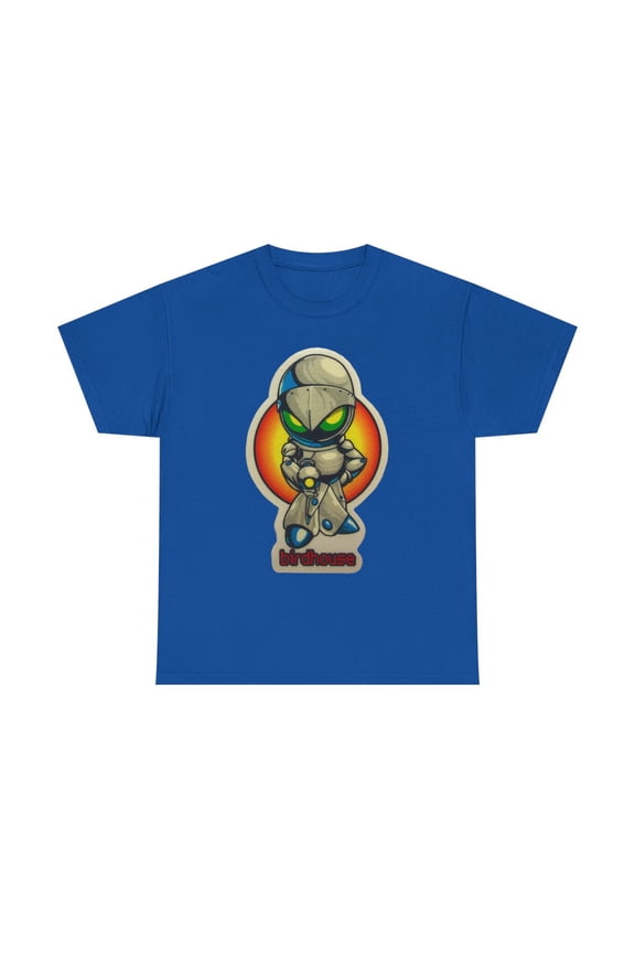 Birdhouse Robot Skateboarding Vintage Retro 90s Skate T Shirt Design - Royal / XL