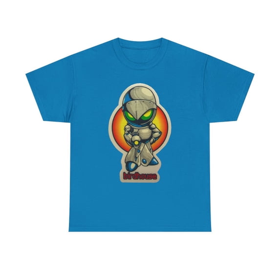 Birdhouse Robot Skateboarding Vintage Retro 90s Skate T Shirt Design - Sapphire / XL